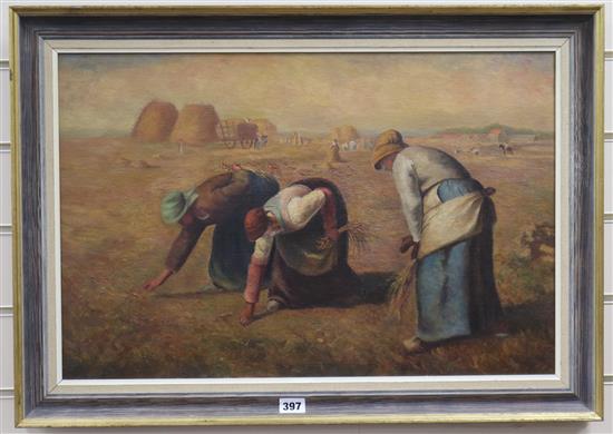 After Millet, oil on canvas, The Gleaners, 40 x 60cm